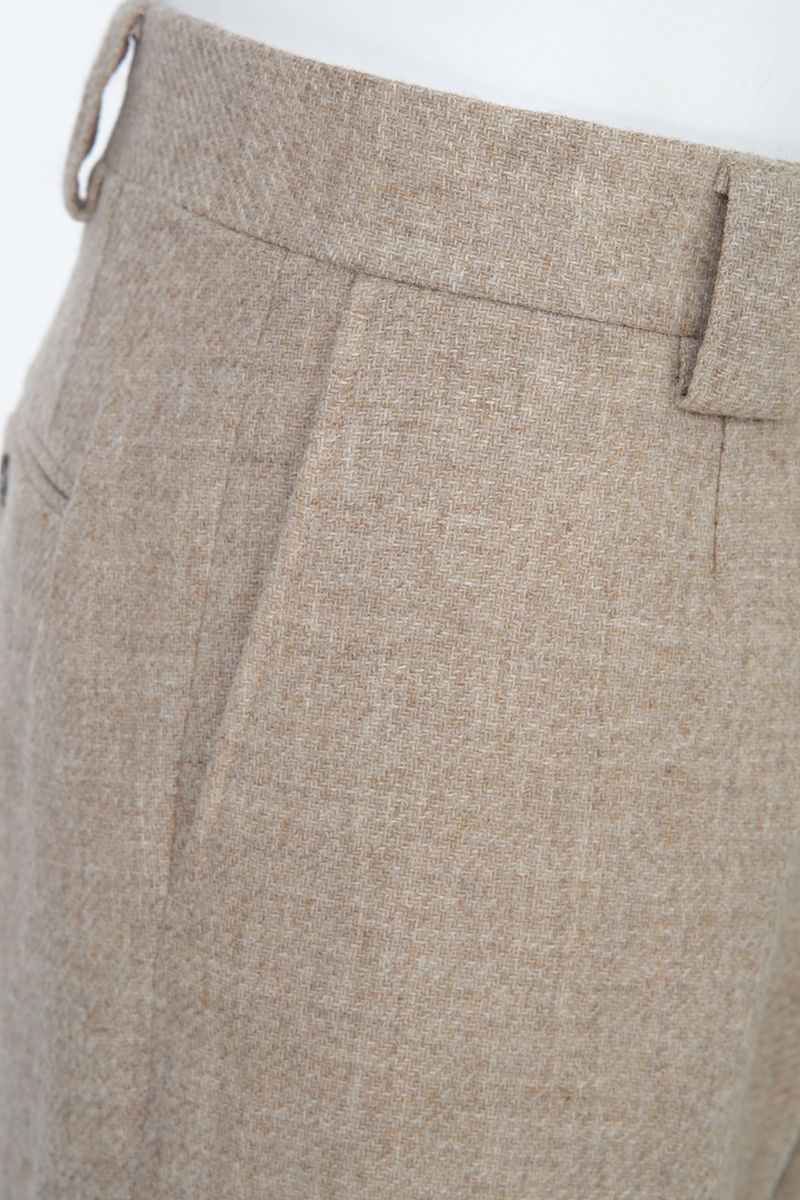 THEODORE Beige Heavyweight Wool Trousers, view 6 of 8