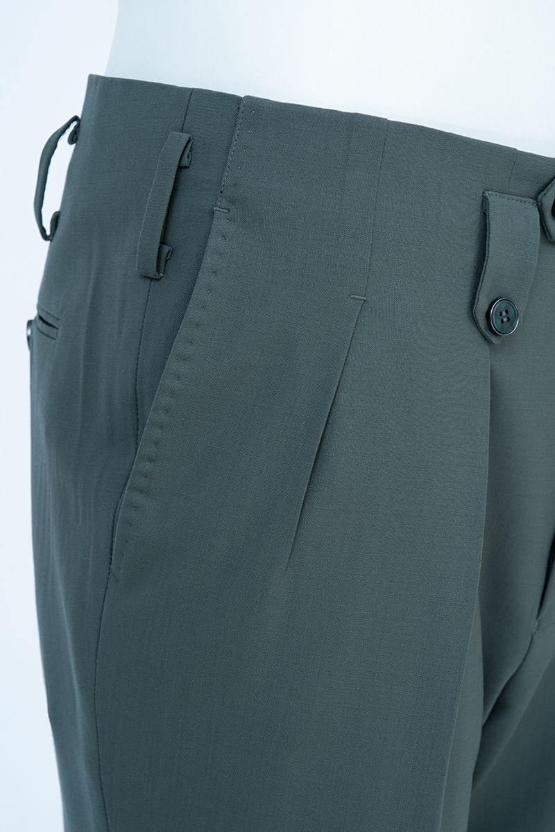 THEODORE Sage Turn-Up Wool Trousers, view 6 of 8