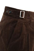 THEODORE Brown Double-Pleat Cotton Trousers, view 6 of 8