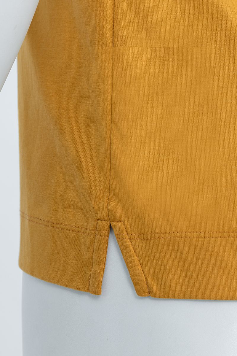 THEODORE The Estoril Yellow Cotton Open-Collar Polo, view 5 of 6