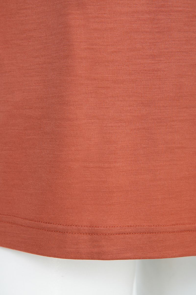 THEODORE The Maratea Rust Wool Crew-Neck T-Shirt, view 5 of 5