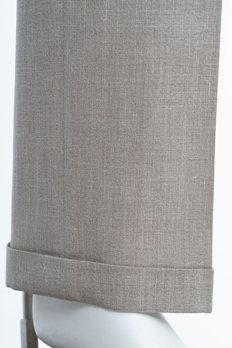 THEODORE Taupe Box-Pleat Wool Trousers, view 6 of 9