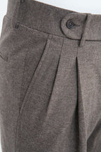 THEODORE Taupe Double-Pleat Trousers, view 6 of 9