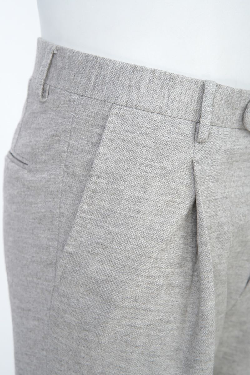 THEODORE Light Grey Single-Pleat Trousers, view 6 of 8