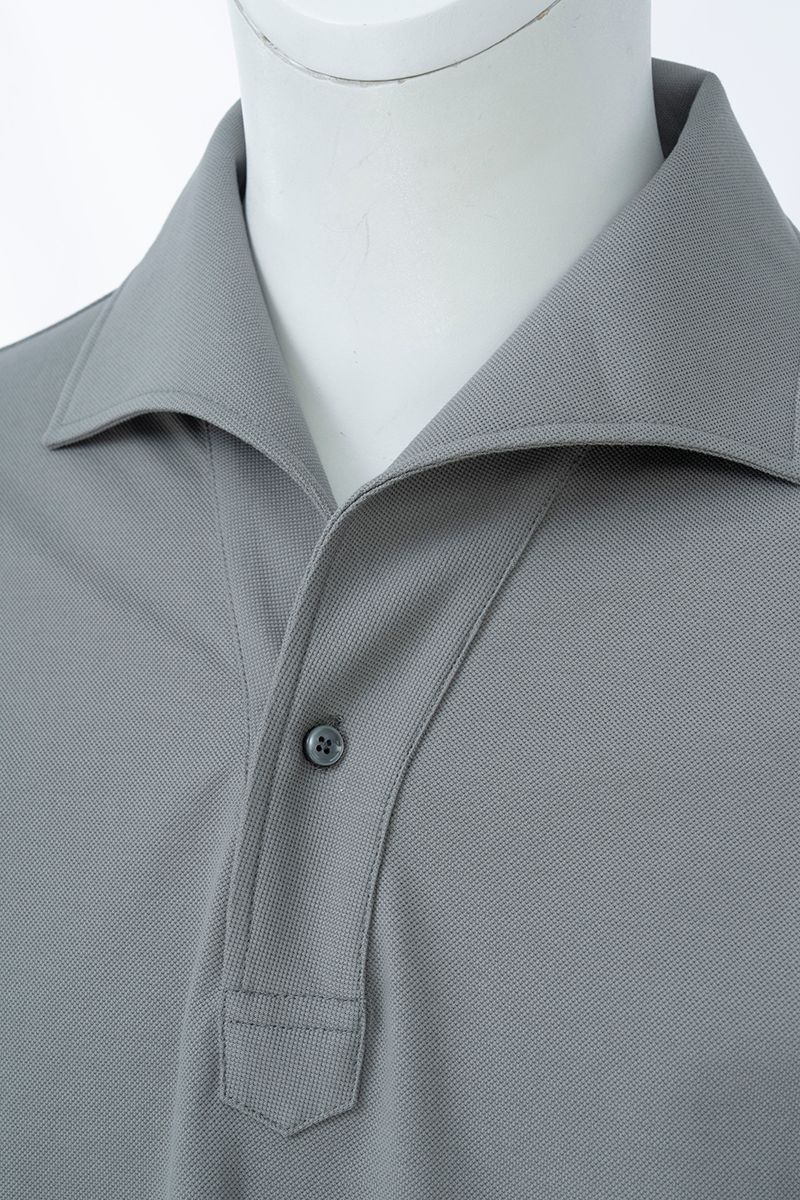 THEODORE The Alassio Grey Piqué Cotton-Blend Long-Sleeve Polo, view 6 of 6
