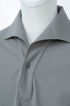 THEODORE The Alassio Grey Piqué Cotton-Blend Long-Sleeve Polo, view 6 of 6