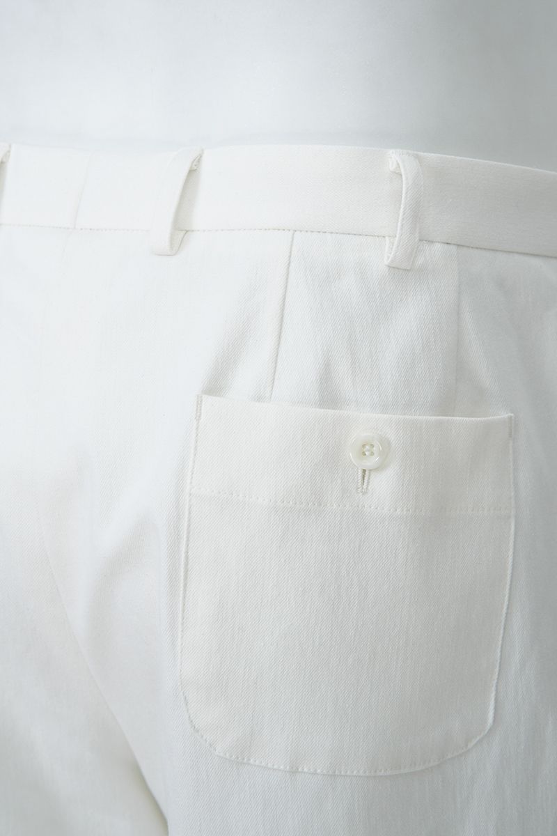 THEODORE White Patch-Pocket Cotton Trousers, view 6 of 7