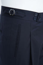 THEODORE The Via Veneto Navy Wool Square-Tab Trousers, view 6 of 8