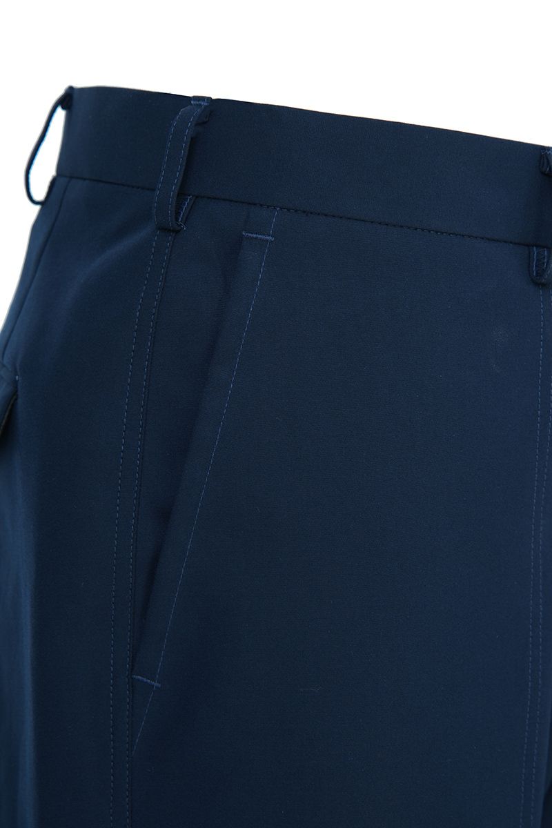 THEODORE Navy Patch-Pocket Cotton Trousers, view 6 of 8