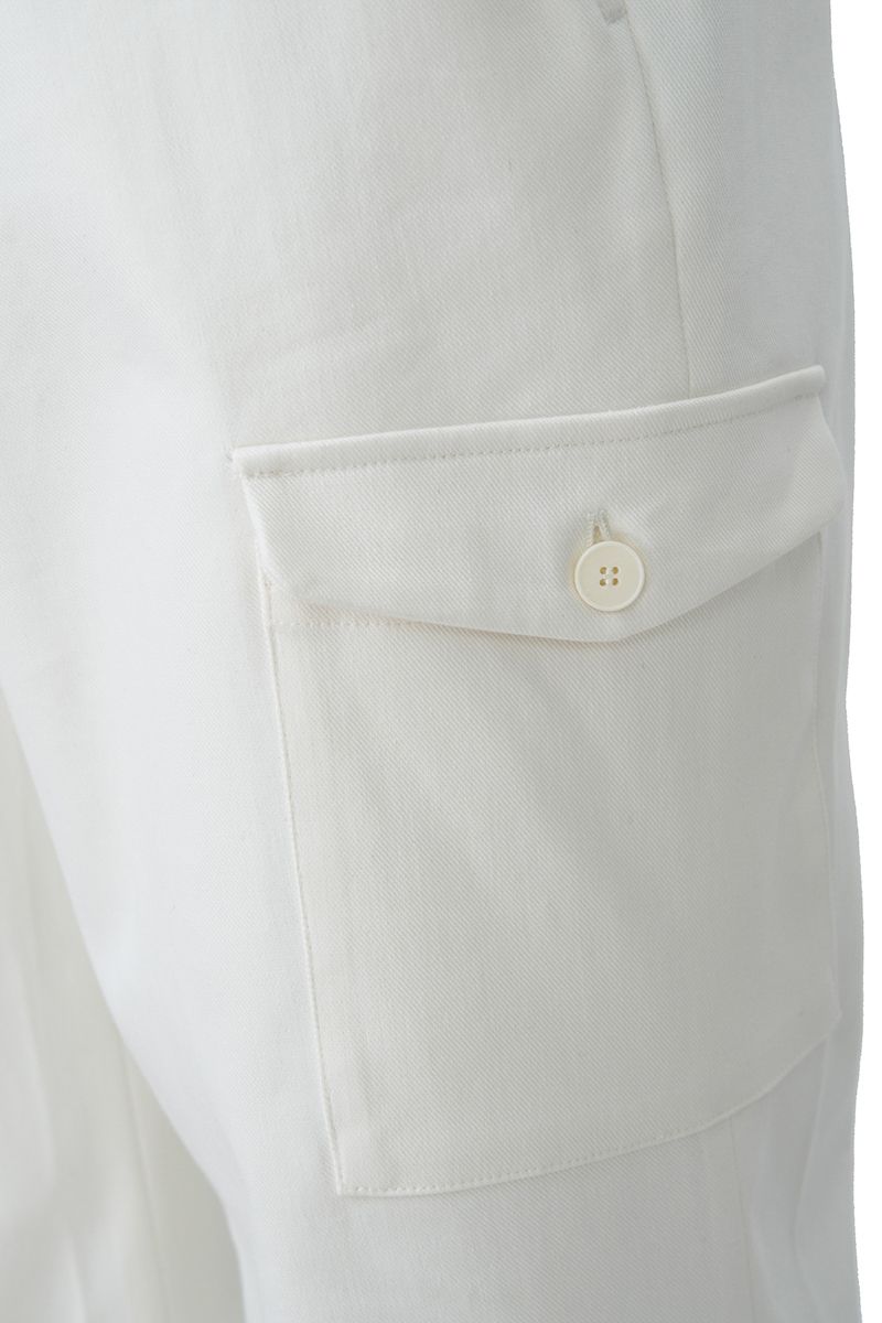 THEODORE White Cargo Cotton Trousers, view 6 of 10