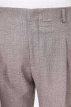 THEODORE The Fiesole Grey Wool Double-Pleat Flannel Trousers, view 6 of 9