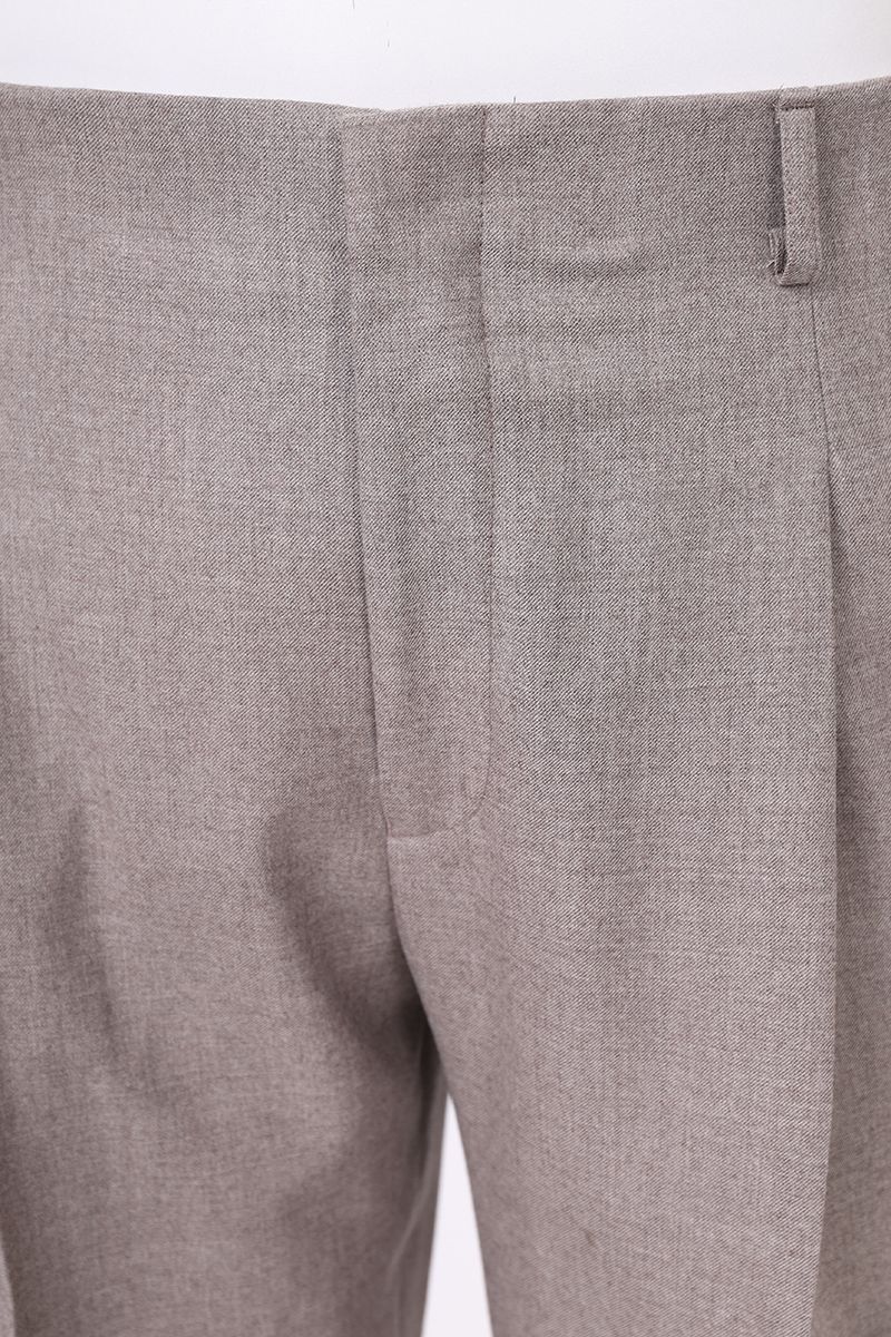 THEODORE The Fiesole Grey Wool Double-Pleat Flannel Trousers, view 6 of 9