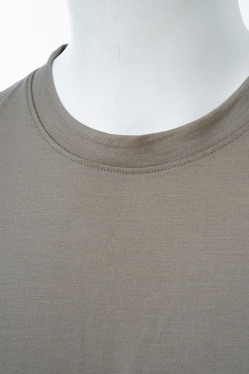 THEODORE The Filicudi Taupe Wool Crew-Neck T-Shirt, view 6 of 6