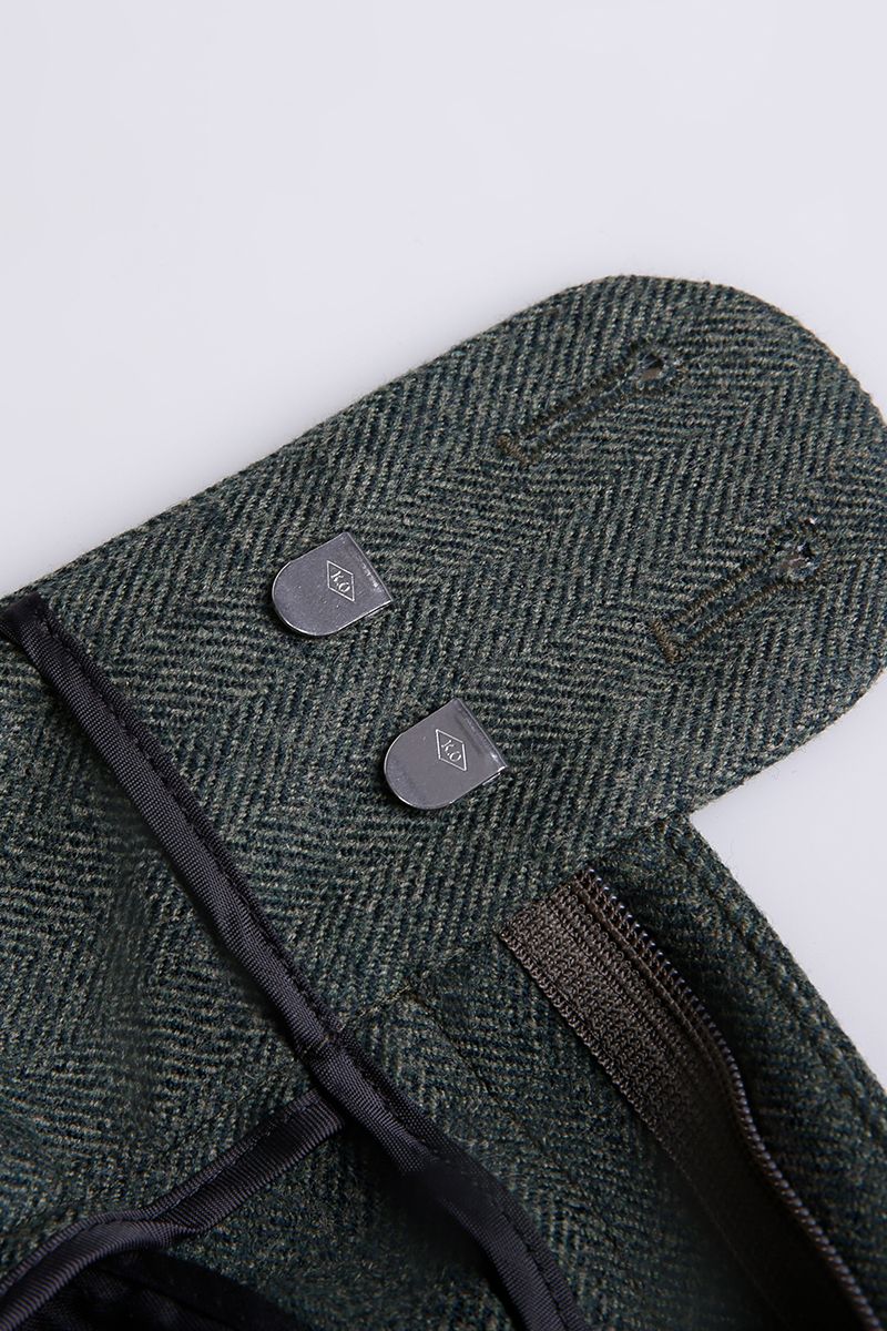 THEODORE Olive Herringbone Wool Trousers, view 6 of 6