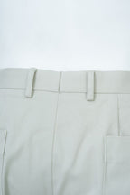 THEODORE Light Grey Flat-Front Cotton Trousers, view 7 of 7