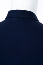 THEODORE The Gaeta Navy Cotton-Blend Stand-Collar Polo, view 7 of 7