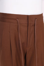 THEODORE Brown Elastic-Back Wool Trousers, view 7 of 10