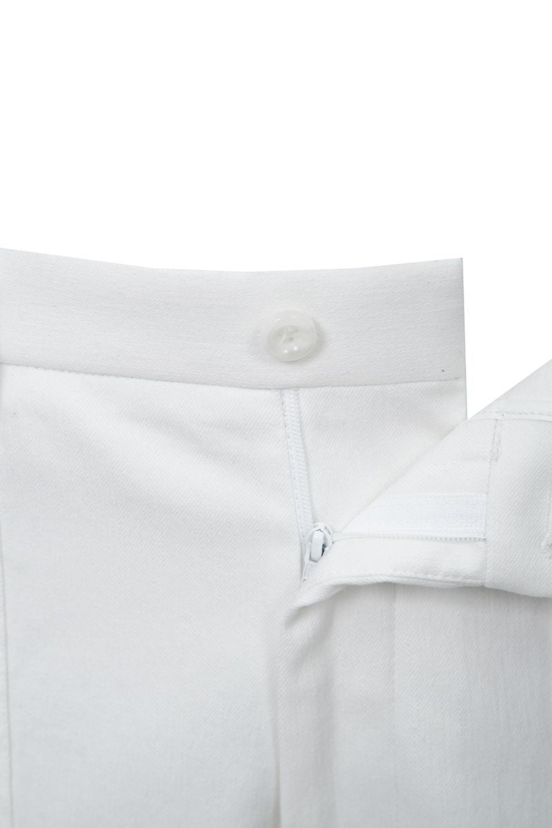 THEODORE White Patch-Pocket Cotton Trousers, view 7 of 7