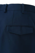 THEODORE Navy Patch-Pocket Cotton Trousers, view 7 of 8