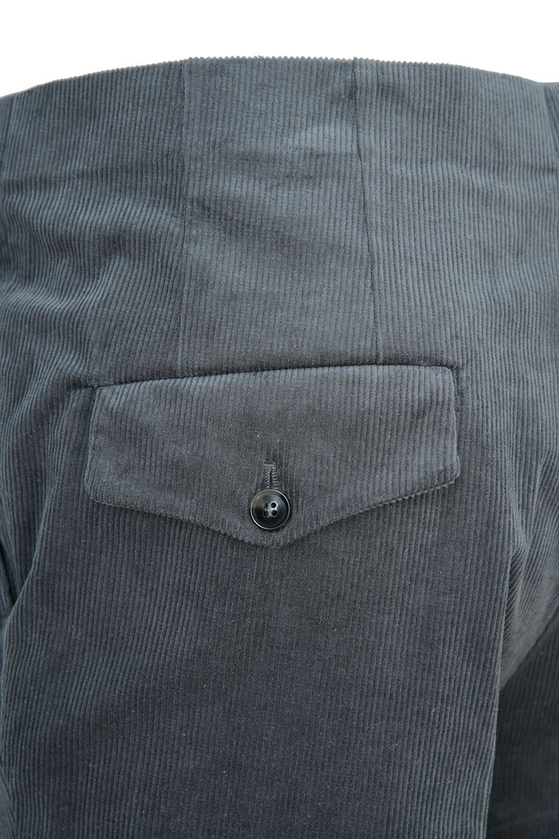THEODORE Grey Box-Pleat Cotton Trousers, view 7 of 7