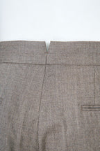 THEODORE Taupe Flat-Front Wool Trousers, view 7 of 8
