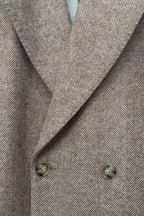 THEODORE Coffee Striped Wool Overcoat, view 6 of 7