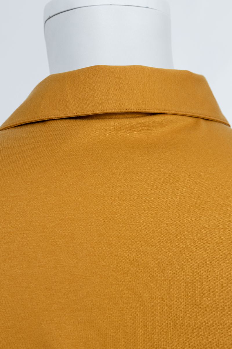 THEODORE The Estoril Yellow Cotton Open-Collar Polo, view 6 of 6