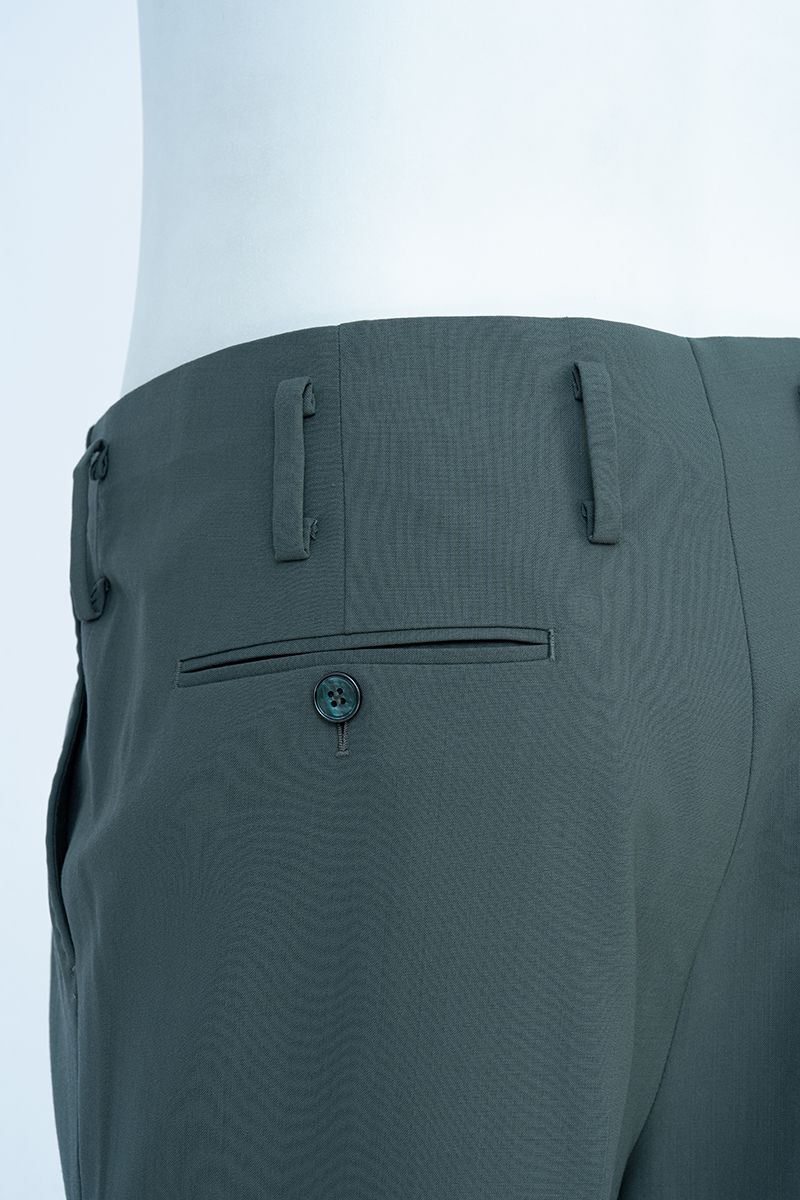 THEODORE Sage Turn-Up Wool Trousers, view 7 of 8