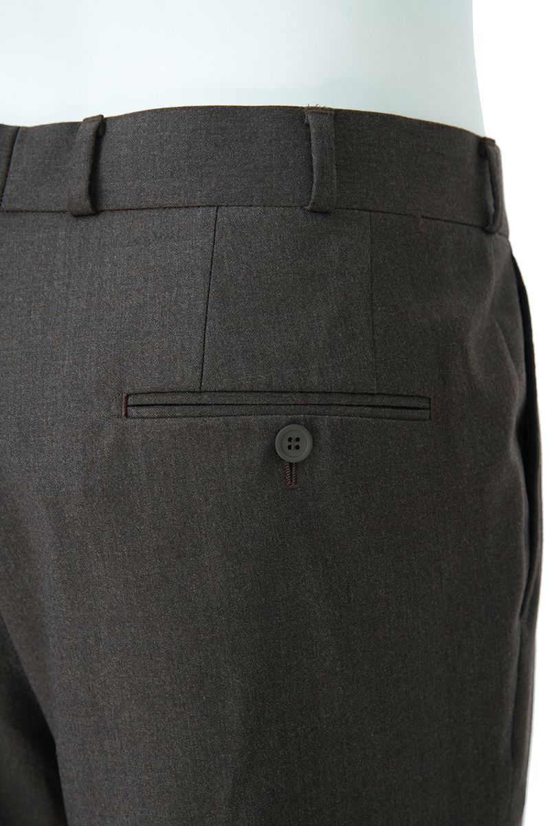 THEODORE Coffee Box-Pleat Wool Trousers, view 7 of 8