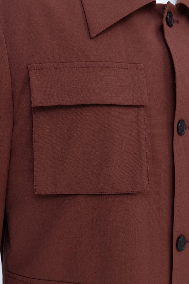 THEODORE Red Wool Casual Jacket, view 3 of 5