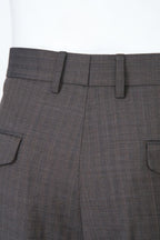 THEODORE Charcoal Striped Double-Pleat Wool Trousers, view 7 of 8