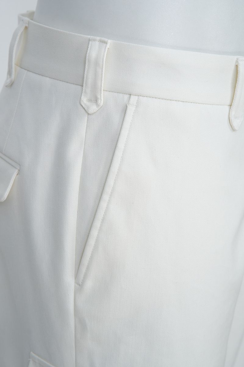THEODORE White Cargo Cotton Trousers, view 7 of 10