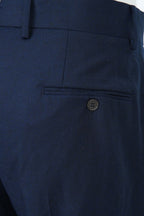 THEODORE Navy Flat-Front Wool Trousers, view 7 of 8