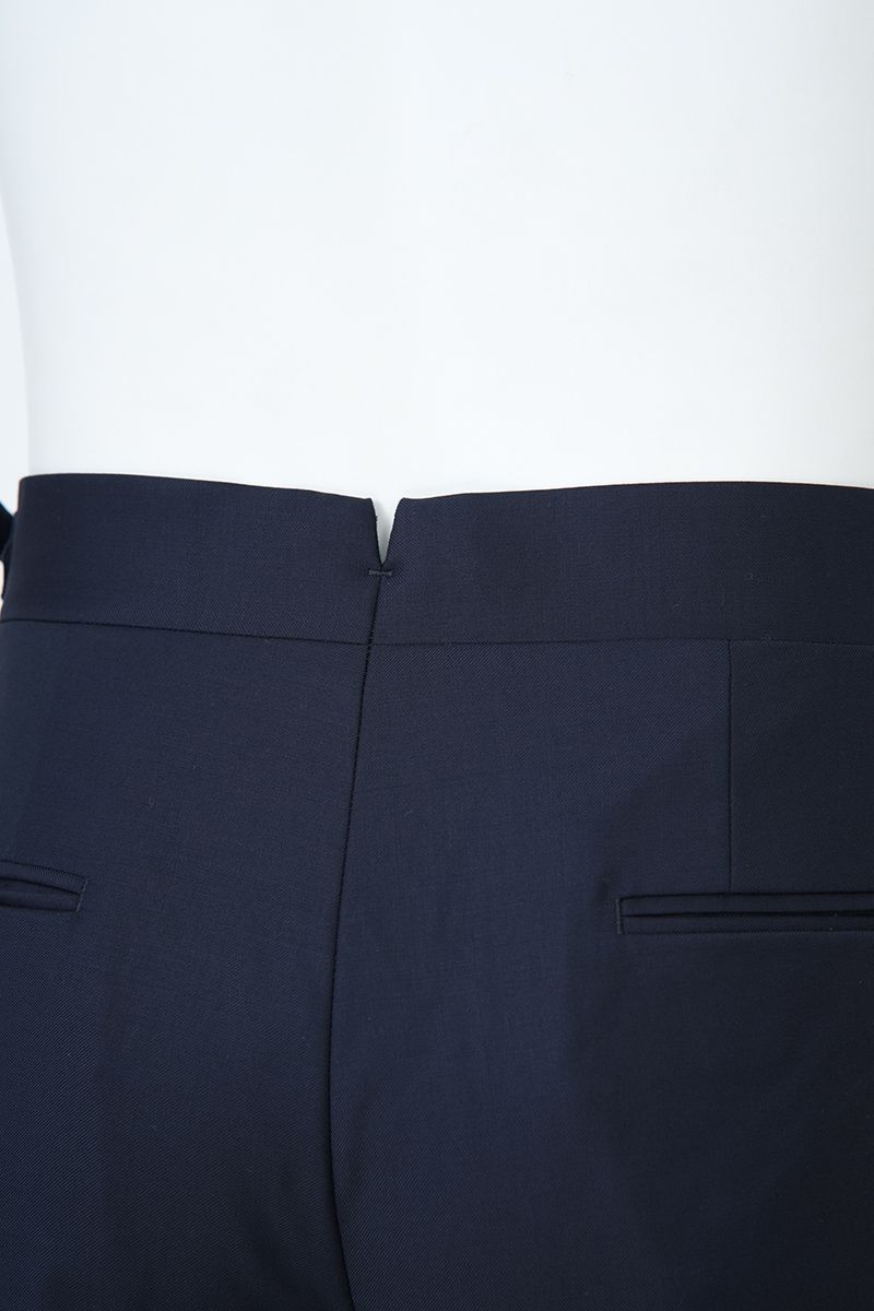 THEODORE The Via Veneto Navy Wool Square-Tab Trousers, view 7 of 8