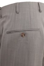 THEODORE Grey Wide-Leg Herringbone Wool Trousers, view 8 of 8