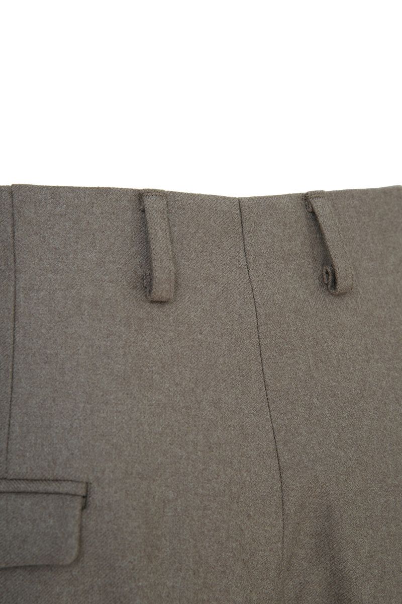 THEODORE Taupe Single-Pleat Wool Trousers, view 8 of 8