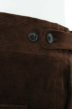 THEODORE Brown Double-Pleat Cotton Trousers, view 8 of 8