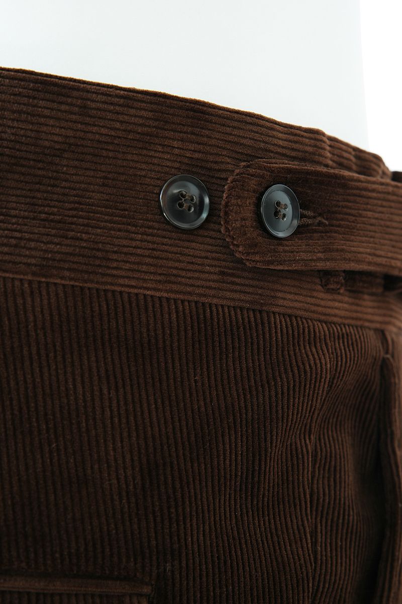 THEODORE Brown Double-Pleat Cotton Trousers, view 8 of 8