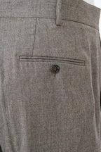 THEODORE Taupe Flat-Front Wool Trousers, view 8 of 8