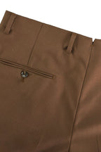 THEODORE The Posillipo Brown Wool Single-Pleat Trousers, view 8 of 8