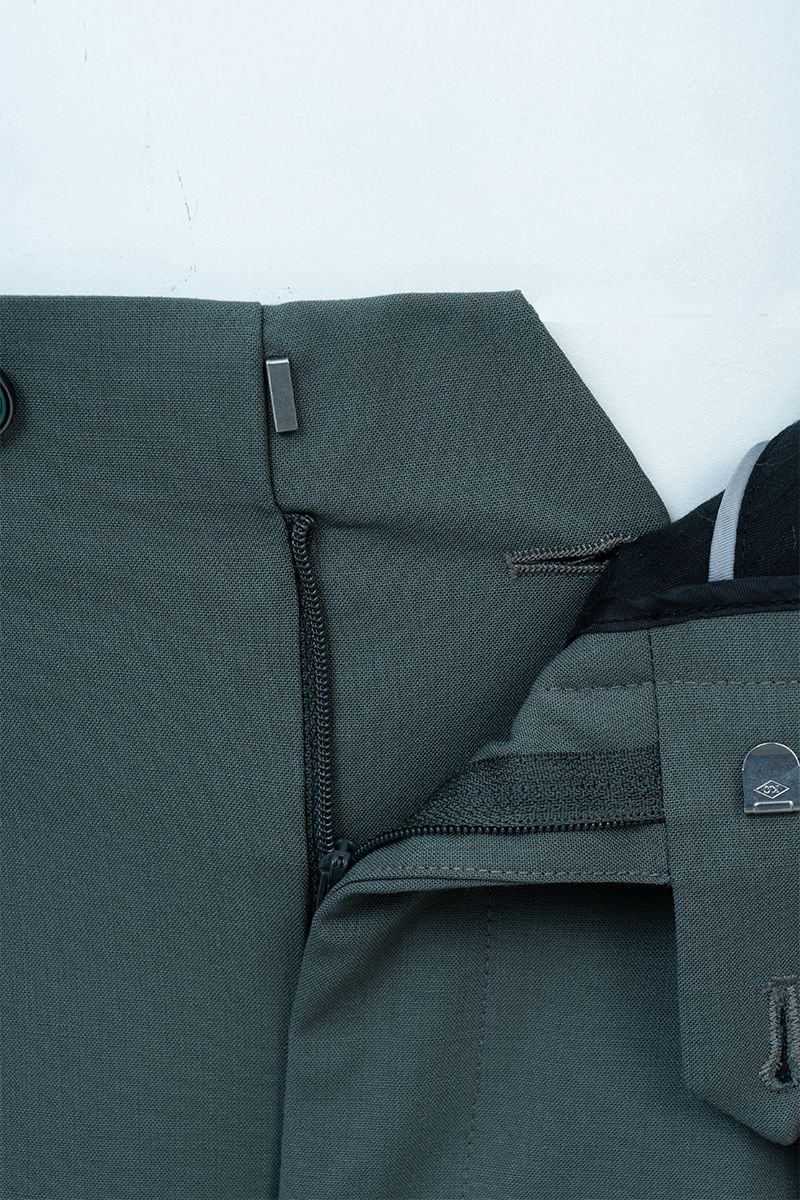 THEODORE Sage Turn-Up Wool Trousers, view 8 of 8