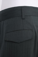 THEODORE Green Striped Wool Trousers, view 8 of 8