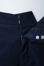 THEODORE Navy Flat-Front Wool Trousers, view 8 of 8