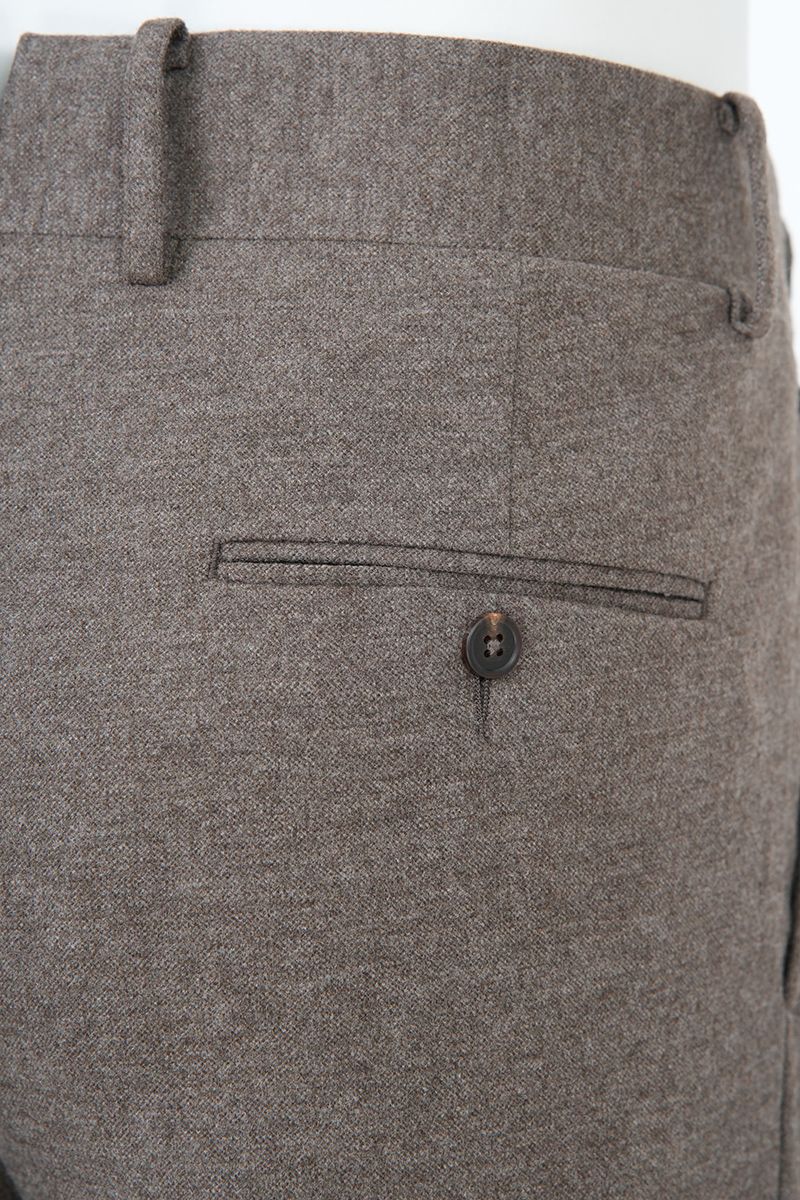 THEODORE Taupe Double-Pleat Trousers, view 8 of 9