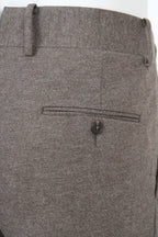 THEODORE Taupe Double-Pleat Trousers, view 8 of 9