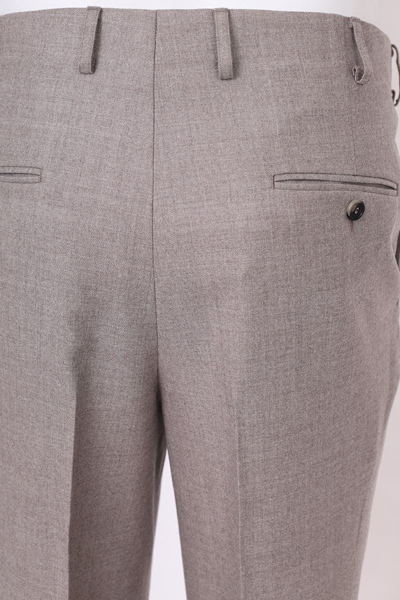 THEODORE The Fiesole Grey Wool Double-Pleat Flannel Trousers, view 9 of 9