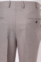 THEODORE The Fiesole Grey Wool Double-Pleat Flannel Trousers, view 9 of 9