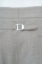 THEODORE Taupe Box-Pleat Wool Trousers, view 9 of 9