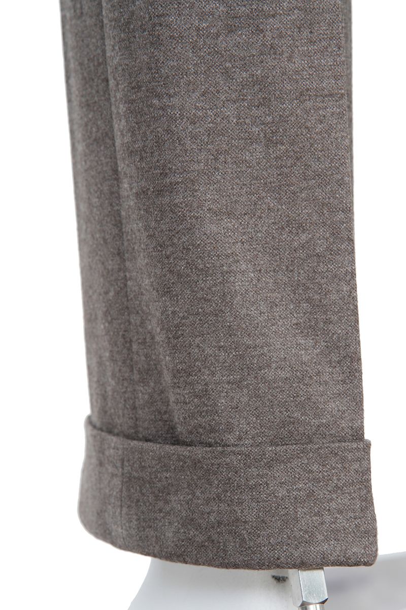 THEODORE Taupe Double-Pleat Trousers, view 9 of 9