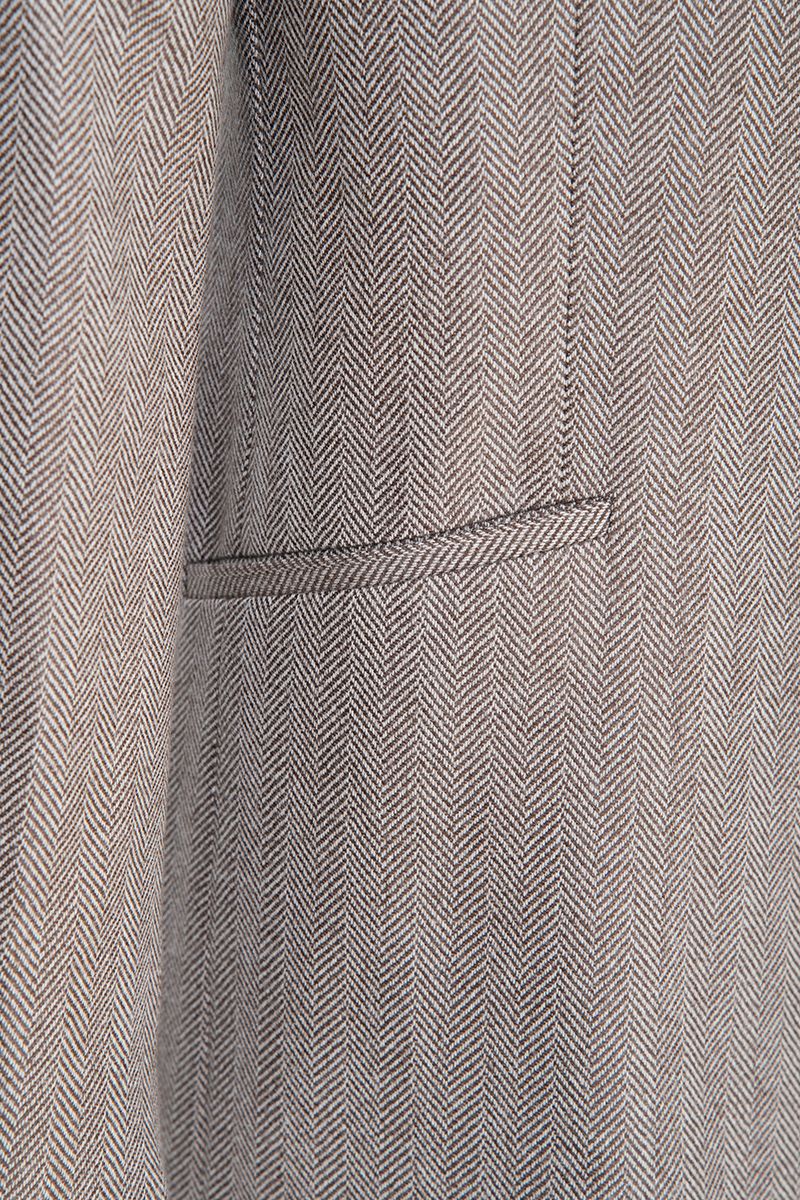 THEODORE Coffee Striped Wool Jacket, view 3 of 4